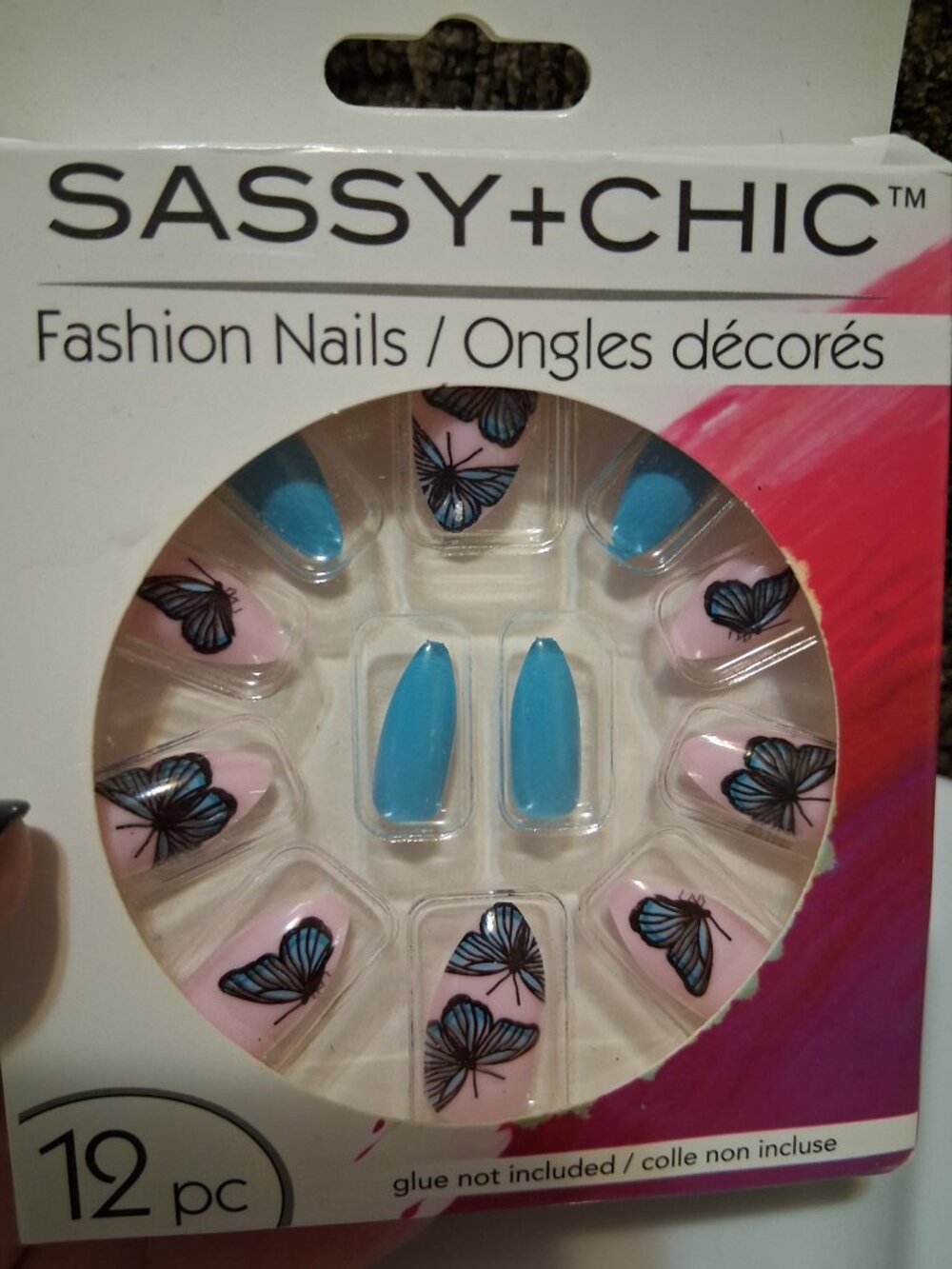 NWT Sassy + Chic Butterfly Press On Nails